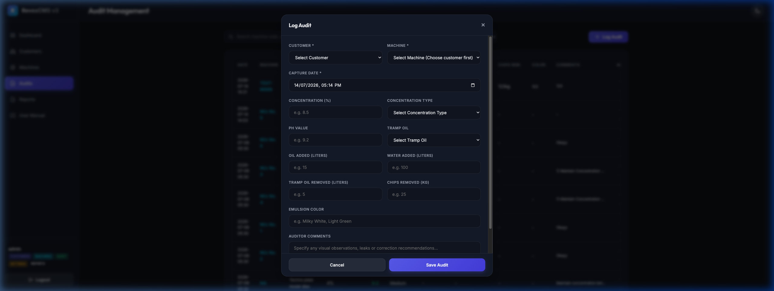 Log Audit Modal